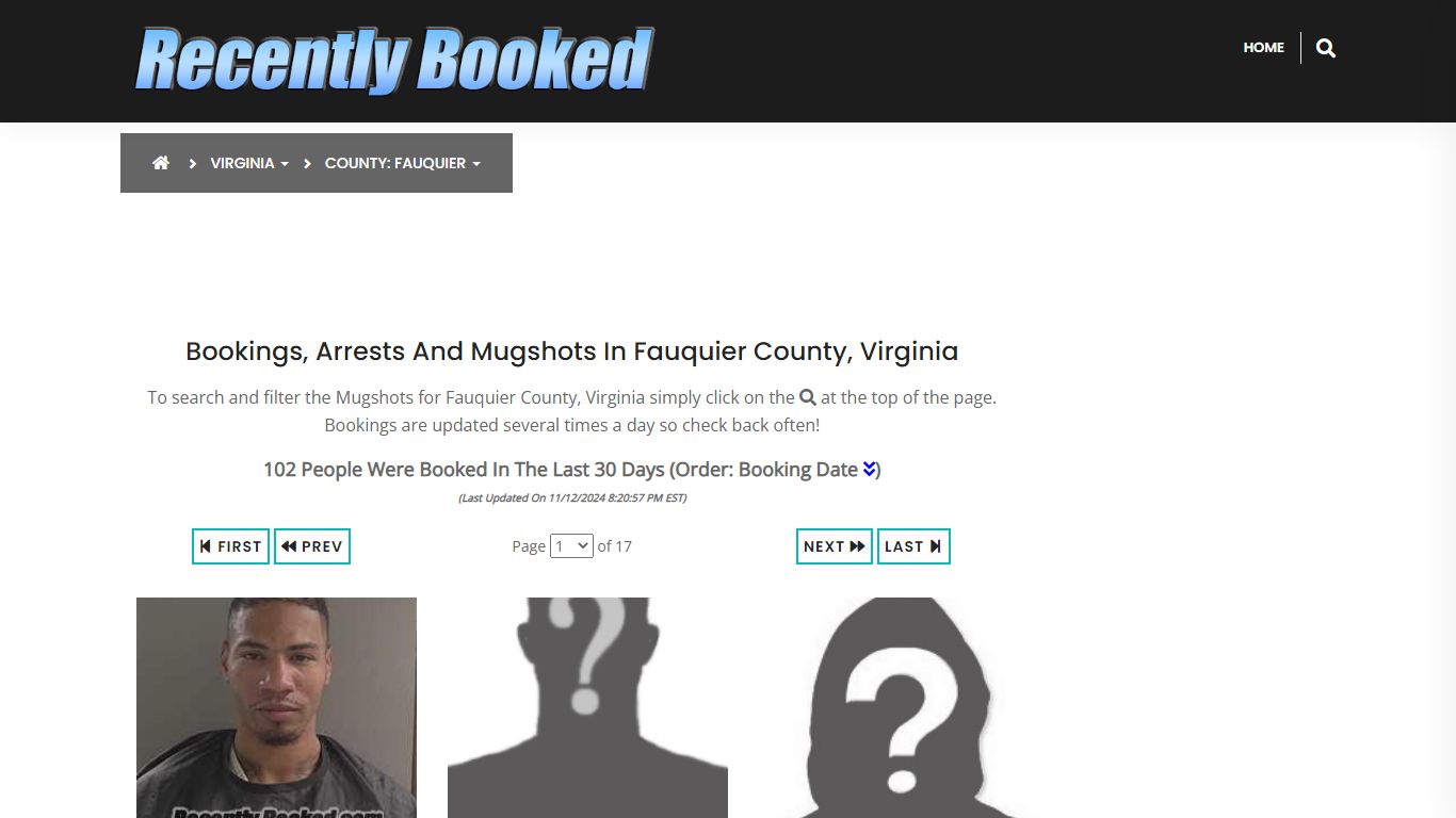 Bookings, Arrests and Mugshots in Fauquier County, Virginia