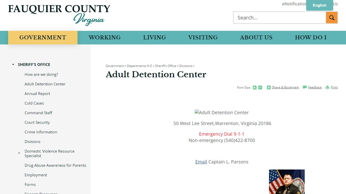 Adult Detention Center | Fauquier County, VA